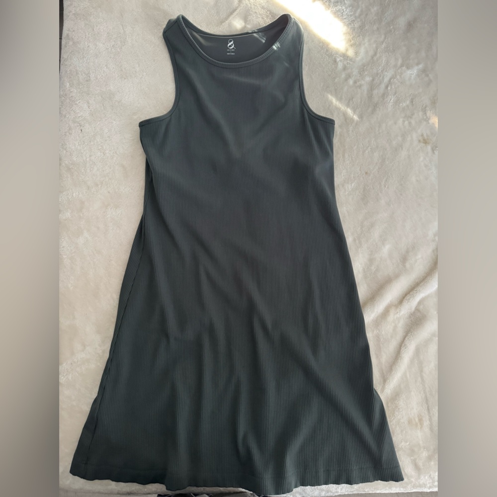 Lou & Grey Charcoal Ribbed athletic Dress | Tennis outfit | casual